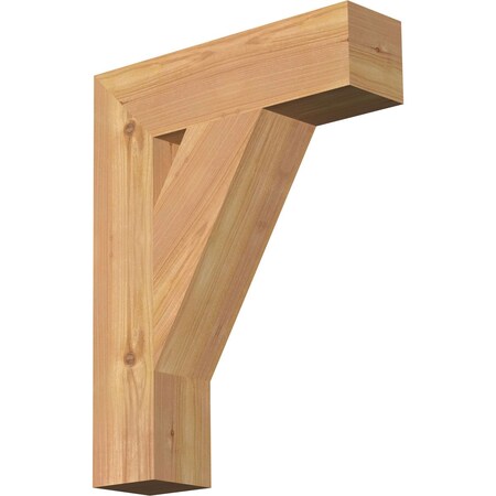 Ekena Millwork Traditional Block Smooth Bracket, Western Red Cedar, 3 1/2"W x 14"D x 18"H BKT04X14X18TRA05SWR